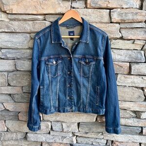 GAP denim jacket dark blue Jean jacket lightweight stretch size large